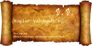Vogler Valdemár névjegykártya
